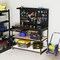 Black Metal MDF Heavy-Duty Workbench with Pegboard, Shelves, Drawers and Accessories